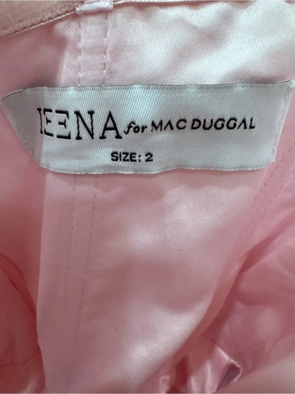 IEENA FOR MAC DUGGAL Light Pink Mikado Strapless Bubble Hem Ball Gown Bow Sz: 2 - Picture 9 of 11